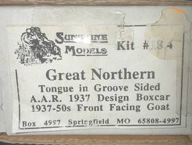 Sunshine Models 812208025439 Ho Scale Kit #18.4 Great Northern Tongue In Groove Sided A.a.r