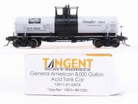 13011-01 Tangent Ho Scale Gatx Stauffer Single Dome 8 000 Gallon Tank Car #81082