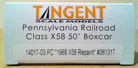 14017-03 Tangent Ho Scale 50ft X58 Repaint Boxcar Penn Central Red P Pc #361317