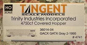 36014-04 Tangent Scale Models #36014-04 Gatx Trinity Industries 4750 Cu. Ft. Covered Hopper #4741 New