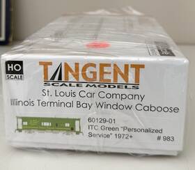 60129-01 Tangent Scale Models New Illinois Terminal Bay Window Caboose Ho Green #983