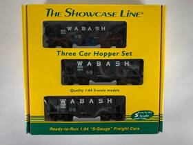00998 The Showcase Line S Scale #00998 Wabash 55-ton Panel Side Hoppers 3-car Set Ob