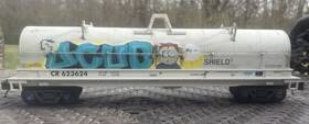 623624 Thrall O Freight Car Conrail Cr White Painted Graffiti Plastic