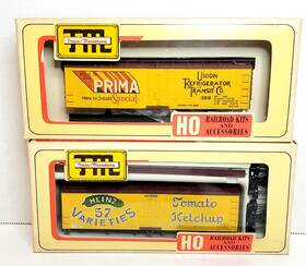 8090-8074 Train- Miniature Tm Ho Refrigerator Cars Railroad Kits Heinz 57 Varieties Prima Special Beer New