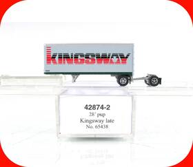 42874-2 Trainworx 42874 N Scale Kingsway 28ft Pup Trailer #65438 - Special Run