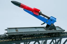 M13071 Tri-ang Hornby R.216 R216 Ho Oo Rocket Launching Car 1964 Fires W Missile