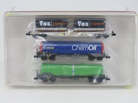15651 Trix N Scale Vos Logistics/chemoil Freight Transport 3-car Pack