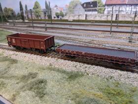 24200-09 Trix 24209 2 Ho-scale Freight Cars Gondola And Stake Car Ep. Iii