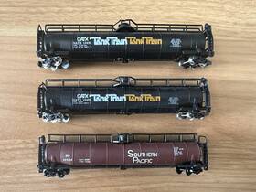 4870 Trix 4870/280 Lot Of 3 N Scale Postage Stamp Trains Jumbo Tanker Cars