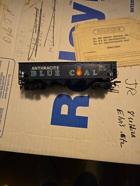 109300 Tyco Ho Scale Blue Anthracite Coal Hopper Car Rdg #109300