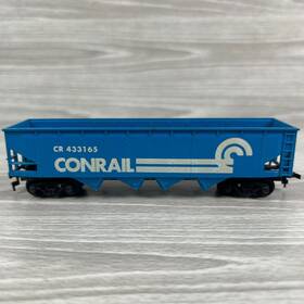 433165 Tyco Ho Scale Open Bay Hopper Conrail Cr Blue Model Freight Car