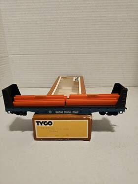 950-2 Tyco Vintage Uss Steel Bulkhead Car Ho Train Railroad W 2 Magnetic Girders