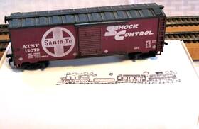 311u Tyco / Mantua Ho Scale 40ft Aar Door Boxcar Inch At&sf Shock Control