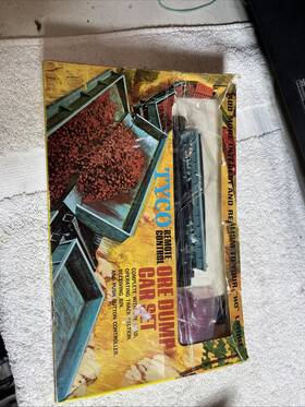 Rr-33020-2 Tyco Ho Scale Remote Control Ore Dump Car Set Vintage