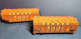43467 Tyco T332a Vintage Ho Scale Brachs Candies Operating Covered Hopper Car Lot Of 2