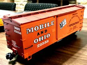 22358 Usa Trains 19003 G Scale Gulf Mobile And Ohio Boxcar #22358 Ex/box Inv 593
