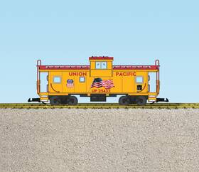 R12136 Usa Trains Union Pacific Flag Extended Vision Caboose Yellow #25438