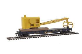 Walthers 068186404135 Trainline Flatcar With Logging Ready To Run Crane - Chessie/baltimore And Ohi