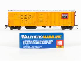 910-3755 Walthers Ho Scale Mainline Brcx Burlington Route 50ft Mech. Reefer #5151 910-3755 Walthers Ho Scale Mainline Brcx Burlington Route 50ft Mech. Reefer #5151