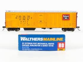 910-3756 Walthers Ho Scale Mainline Brcx Burlington Route 50ft Mech. Reefer #5198 910-3756 Walthers Ho Scale Mainline Brcx Burlington Route 50ft Mech. Reefer #5198