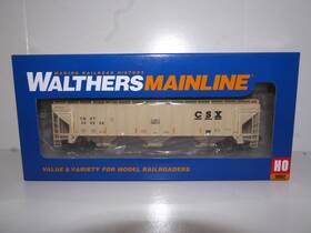 910-49011 Walthers Mainline Ho Scale Csx 57ft Trinity 4750 3-bay Covered Hopper -brand New