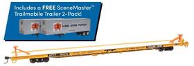 910-5739b Walthers Ho Trailer Train Flat Car With Trailers Kttx #150530