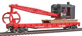 931-1781 Walthers Trainline Ho Scale Model Flatcar With Logging Crane - Canadian Pacific 304860
