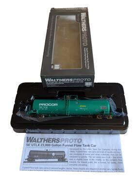 920-100225 Walthers 932-100225 Ho Procor 54ft 23 000 Gal Funnel Flow Tank Car Prox 75126 Rtr