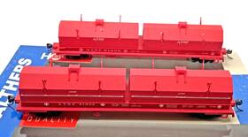 932-23821 Walthers Ho Cushion Coil Car Angled Hoods 2 Pk Santa Fe Atsf Red