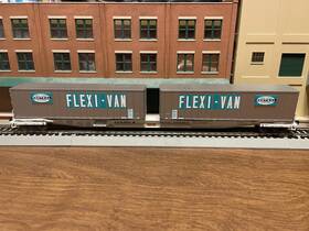 932-240852 Walthers Ho New York Central Flexi-van Flat Car #504262 With Trailers