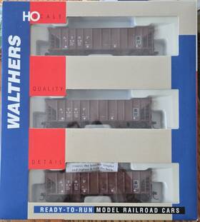 932-34203 Walthers Ho Scale - Atsf Santa Fe Ballast Hoppers 3 Pack New In Box