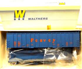 932-3672 Walthers Ho 1/87 Peavy 50ft Air Slide Blue Hopper Car Kit Grain-layout