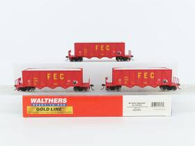 932-37070 Walthers Ho Gold Fec 40ft 3-bay Ortner Aggregate Hoppers 3-pack With Load