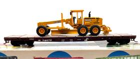 932-3760 Walthers Ho 54ft Gsc Flat Car Conrail Cr With John Deere Grader 770ch
