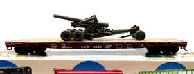 932-3762 Walthers Ho 54ft Flat Car Chicago Northwestern Cnw Cgw Artillery Cannon