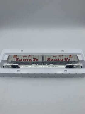 932-41067 Walthers Ho Flexi-van Flat With Two Santa Fe Trailers. # Atsf 291014. Iob