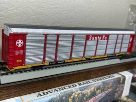 932-4873 Walthers Santa Fe Inch Southern Cross 89ft Tri-level Auto Carrier Ho Scale Gold Line New 932-4873 Walthers Santa Fe Inch Southern Cross 89ft Tri-level Auto Carrier Ho Scale Gold Line New