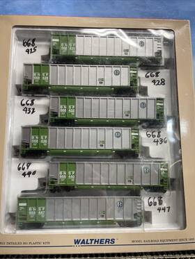 932-5319 Walthers Ho Scale Bethgon 6-pack Inch Bnsf Coal Hoppers Green Scheme