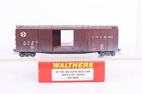 932-5856 Walthers Ho Santa Fe 50 Wood Double Door Ob Auto Box Built Weathered