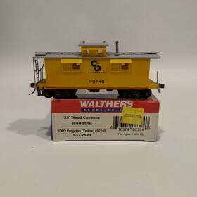 932-7523 Walthers Ho Chesapeake And Ohio 25ft Wood Caboose C&o 90740