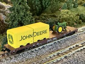 932-8219 Walthers N Scale Gsc Flat Car Minneapolis And St. Louis With John Deere Tractor Load