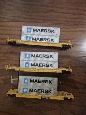 9323904 Walthers Thrall Double Stack Dttx Ttx - Ho Scale W Loads Maersk