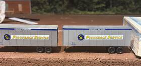 933-1412 Walthers Ho Scale Kit 32ft Van Piggyback Trailer C&o Used