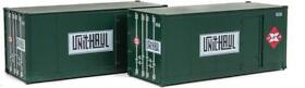949-8681 Walthers Ho Rea 20foot Smooth-side Containers With Right Side Door Set Of 2