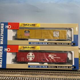 932-35512 Walthers Gold Line 2 Ho Pullman Std 60ft Auto Box Cars - Inch Up Dble Door And Atsf Sing. Nib