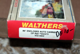 932-4802 Walthers Ho 89foot Enclosed Auto Carrier Cp Rail #942473 New