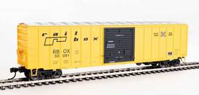 910-1864 Walthers Mainline Railbox #30091 50ft Acf Boxcar Yellow/black Ho Scale