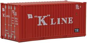 949-8013 Walthers Scenemaster Ho Scale 20ft Flat Panel Shipping Intermodal Container K-line Red