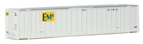 949-8470 Walthers Scenemaster Ho Scale 48ft Ribbed-side Shipping Container Emp White/yellow/blue