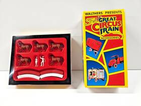 933-1375 Walthers Walthers/preiser Ho Great Circus Train Access. Horse Trainers With 5 Horses And Ramp Kit